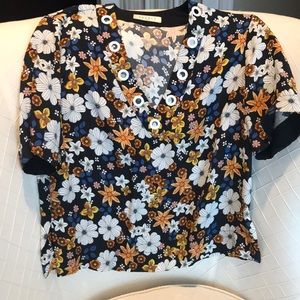 Sandro floral v neck top